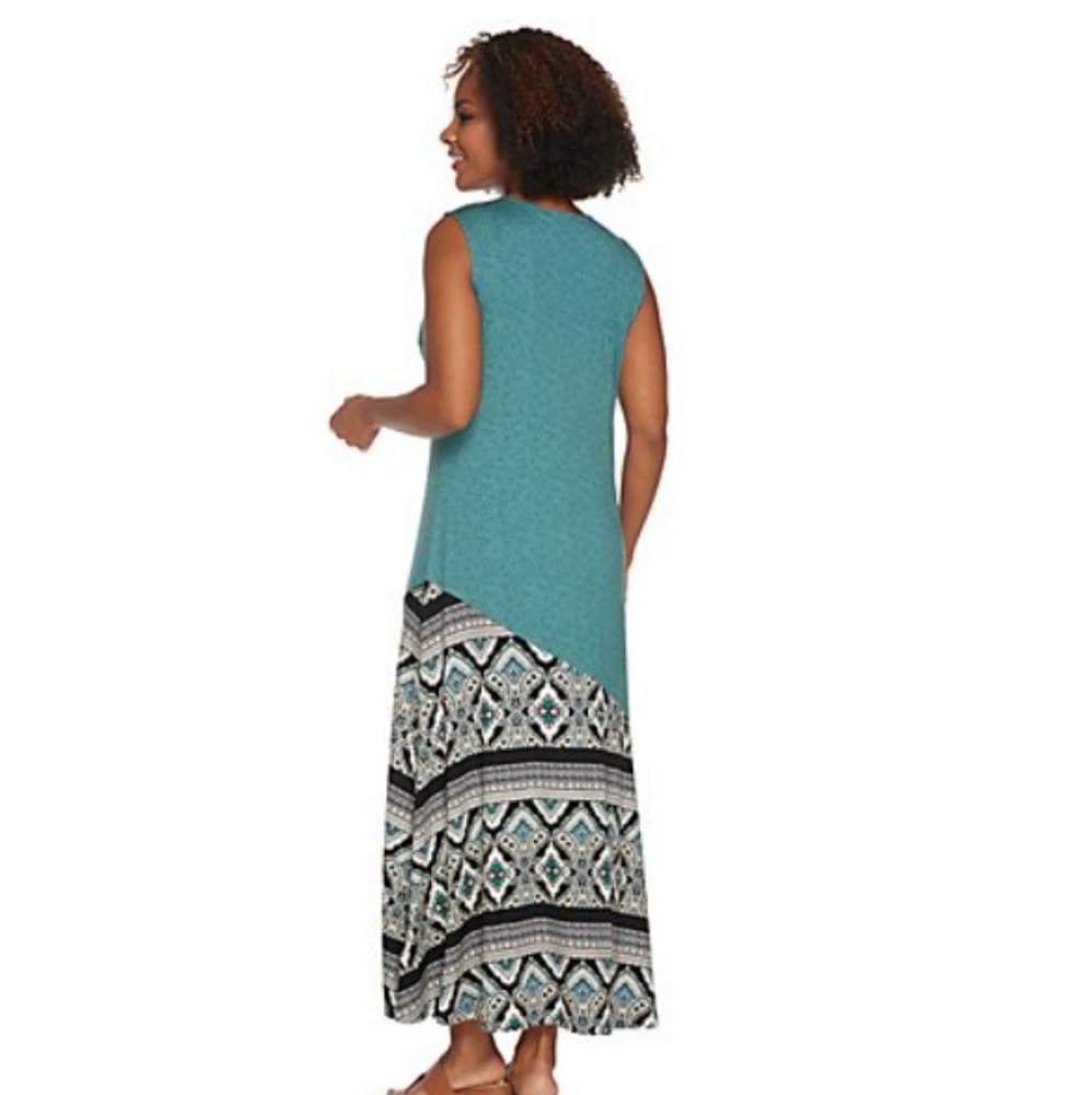 NEW Joan Rivers Mixed Pattern Maxi Dress - Picture 9 of 9